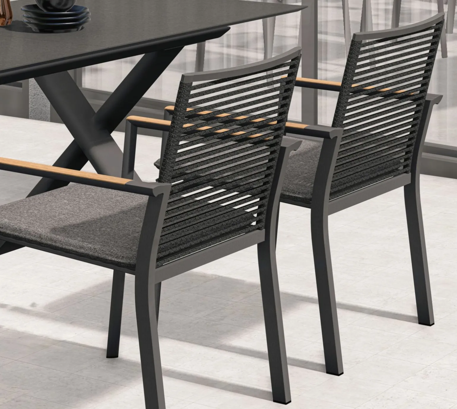 ZEBRA Garten Stapelsessel schwarz